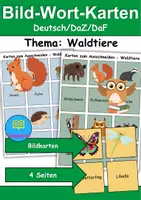 Vorschau - Spiele - Bild-Wort-Karten Thema Tiere im Wald - DaZ/DaF, Deutsch (Wortschatz) - Deckblatt