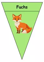 Vorschau - Spiele - Große Wimpel Tiere im Wald - Für Girlande oder Kette (Deko) - DaZ/DaF, Deutsch (Wortschatz) - Seite 3