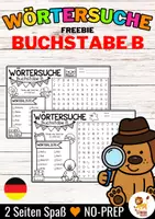 Vista previa - Hojas de trabajo - Gratis: Wörtersuche / Suchsel (Alphabet) Buchstabe B | Alemán - Portada