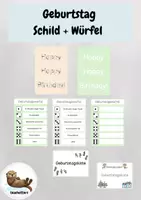 Vorschau - Anderer Materialtyp - Happy Birthday Schild + Geburtstagswürfel (Otterklasse) - Deckblatt