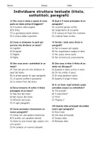 anteprima - Quiz - Quiz di comprensione del testo - Struttura testuale - Pagina 1