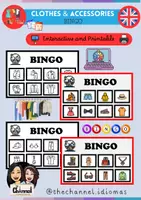 Aperçu - Jeux - CLOTHES AND ACCESSORIES – Bingo (Colour and B&W) - Page de couverture