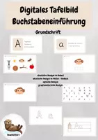 Vorschau - Präsentationen/Tafelbilder - Buchstabeneinführung - Digitales Tafelbild (Grundschrift) (A,M,O,I,L,E,S,F) - Deckblatt