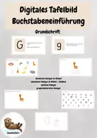 Vorschau - Präsentationen/Tafelbilder - Buchstabeneinführung- Digitales Tafelbild (G,Z,J,V,ß,C,Y,X) (Grundschrift) - Deckblatt