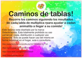 Vista previa - Hojas de trabajo - Caminos de tablas - página 1