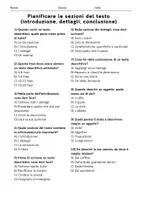 anteprima - Quiz - Pianificare le sezioni del testo (introduzione, dettagli, conclusione) - Quiz - Pagina 1