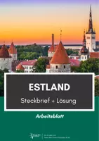 Vorschau - Arbeitsblätter - Estland Steckbrief mit Lösung - Deckblatt