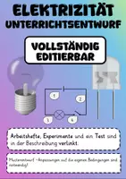 Vorschau - Stundenentwürfe - Unterrichtsentwurf Muster Elektrizität Strom - Deckblatt