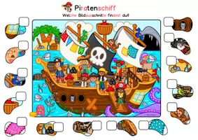 Vorschau - Arbeitsblätter - Wimmelbilder, Suchbilder differenziert zum Wortschatz Piraten, Kindergarten, Vorschule, Grundschule, DaZ - Seite 3