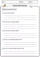 Vorschau - Arbeitsblätter - Selbstwertgefühl Arbeitsblätter mit Fragen + Lösungen Psychologie AB - Seite 3
