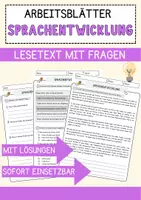 Vorschau - Arbeitsblätter - Sprachentwicklung Arbeitsblätter mit Fragen + Lösungen Psychologie AB - Deckblatt