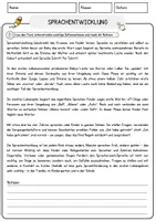 Vorschau - Arbeitsblätter - Sprachentwicklung Arbeitsblätter mit Fragen + Lösungen Psychologie AB - Seite 1