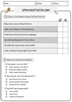 Vorschau - Arbeitsblätter - Sprachentwicklung Arbeitsblätter mit Fragen + Lösungen Psychologie AB - Seite 2