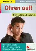 Vorschau - Arbeitsblätter - Ohren auf! Hörverstehen trainieren Klasse 7-9 | Hörtexte, Gedichte, Fabeln, Interviews, Sachtexte, Audiofiles, Zuhören | Deutsch Sekundarstufe I Förderung Lösungen - Deckblatt