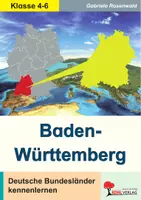 Vorschau - Arbeitsblätter - Baden-Württemberg – Deutsche Bundesländer kennenlernen | Schwarzwald, Bodensee, Schwäbische Alb, Städte, Flüsse, Landkarten | Erdkunde Sachunterricht Klasse 4-6 Lösungen - Deckblatt