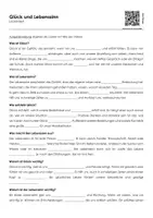 Vorschau - Arbeitsblätter - Glück und Lebenssinn (mit Lückentext und Übungen) - Seite 1