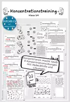 Vorschau - Arbeitsblätter - Konzentrationstraining Klasse 3/4, mit Lösungen - Deckblatt