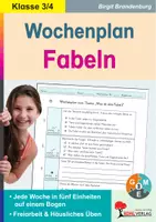 Vorschau - Arbeitsblätter - Wochenplan Fabeln Klasse 3-4 – Jede Woche in fünf Einheiten auf einem Bogen | Äsop, Textarbeit, Rechtschreibung, Grammatik, Differenzierung | Deutsch Grundschule Klasse 3-4 Lösungen - Deckblatt