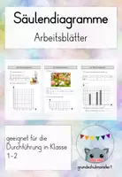 Vorschau - Arbeitsblätter - Säulendiagramme (Klasse 1-2): Arbeitsblätter #Favoriten - Deckblatt