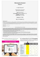 Vorschau - Arbeitsblätter - Wochenplan Deutsch Klasse 5 | Lesen, Schreiben, Rechtschreibung, Grammatik | 39 Wochenpläne für ein ganzes Schuljahr mit Lösungen - Seite 1