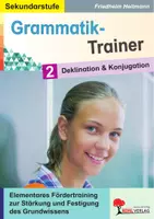 Vorschau - Arbeitsblätter - Grammatik-Trainer Band 2 Deklination und Konjugation | vier Fälle, Zeitformen, Konjunktiv, Aktiv Passiv, Steigerung | Deutsch Sekundarstufe I Förderschule Klasse 5-7 Lösungen - Deckblatt