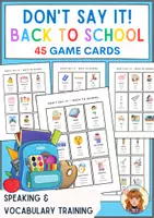 Vorschau - Arbeitsblätter - Don’t Say It! – Back to School Vocabulary – Speaking Game for ESL - Deckblatt