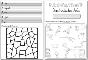 Vorschau - Arbeitsblätter - Buchstabeneinführung Buchstabe A | Mini-Faltheft Grundschrift Klasse 1 - Seite 3