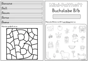 Vorschau - Arbeitsblätter - Buchstabeneinführung Buchstabe B | Mini-Faltheft Grundschrift Klasse 1 - Seite 3