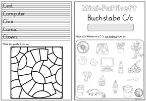 Vorschau - Stationenlernen - Buchstabeneinführung Buchstabe C | Mini-Faltheft Grundschrift Klasse 1 - Seite 3