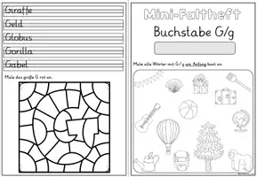 Vorschau - Stationenlernen - Buchstabeneinführung Buchstabe G | Mini-Faltheft Grundschrift Klasse 1 - Seite 3