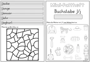 Vorschau - Stationenlernen - Buchstabeneinführung Buchstabe J | Mini-Faltheft Grundschrift Klasse 1 - Seite 3