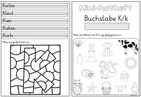 Vorschau - Arbeitsblätter - Buchstabeneinführung Buchstabe K | Mini-Faltheft Grundschrift Klasse 1 - Seite 3
