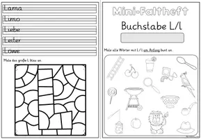 Vorschau - Arbeitsblätter - Buchstabeneinführung Buchstabe L | Mini-Faltheft Grundschrift Klasse 1 - Seite 3