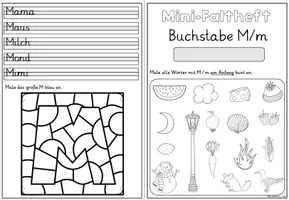 Vorschau - Stationenlernen - Buchstabeneinführung Buchstabe M | Mini-Faltheft Grundschrift Klasse 1 - Seite 3