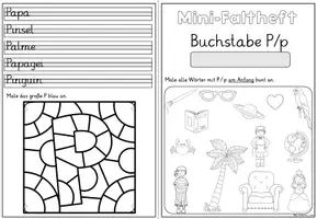 Vorschau - Arbeitsblätter - Buchstabeneinführung Buchstabe P | Mini-Faltheft Grundschrift Klasse 1 - Seite 3