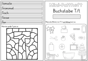 Vorschau - Stationenlernen - Buchstabeneinführung Buchstabe T | Mini-Faltheft Grundschrift Klasse 1 - Seite 3