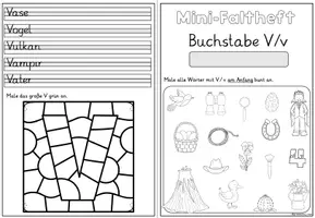 Vorschau - Stationenlernen - Buchstabeneinführung Buchstabe V | Mini-Faltheft Grundschrift Klasse 1 - Seite 3