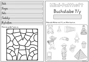 Vorschau - Arbeitsblätter - Buchstabeneinführung Buchstabe Y | Mini-Faltheft Grundschrift Klasse 1 - Seite 3