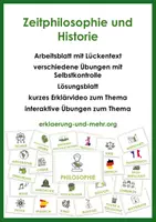 Vorschau - Arbeitsblätter - Zeitphilosophie und Historie (mit Lückentext und Übungen) - Deckblatt
