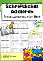 Vorschau - Fördermaterial/Inklusion - Schriftliche Addition im Zahlenraum 1000 – Rechnen im Heft | Klasse 3 - Deckblatt