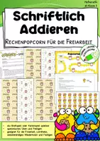 Vorschau - Spiele - Schriftliche Addition im Zahlenraum 1000 – Lernspiel "Popcorn" | Klasse 3 - Deckblatt