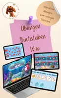 Vorschau - Spiele - Buchstabe W - interaktive Genially-Übungen zum Lesen und Schreiben - Deckblatt