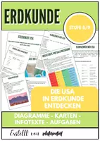 Vorschau - Unterrichtsreihen - USA‑Geografie-Unterrichtsmaterial: Karten, Klimazonen, Megastädte & Naturgefahren für Sek I - Deckblatt