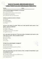 anteprima - Quiz - Individuare e caratterizzare i personaggi principali - Pagina 1