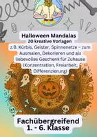 Vorschau - Mal- und Bastelvorlagen - Halloween Mandalas - Deckblatt