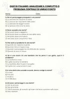 anteprima - Quiz - Analizzare il conflitto o problema centrale di un racconto - Pagina 1