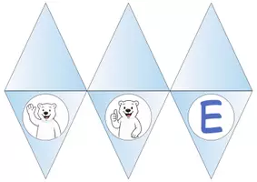 Vorschau - Mal- und Bastelvorlagen - Willkommen Eisbären! Girlande für dein Klassenzimmer - Seite 1
