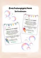 Vorschau - Bildkarten - Einschulungsgeschenk Seifenblasen - 1.Klasse Schulstart - Deckblatt