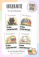 Vorschau - Anderer Materialtyp - Osterferien Grußkarte für deine Katzenklasse - Deckblatt