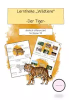 Vorschau - Arbeitsblätter - Lerntheke: Der Tiger (Wildtiere) - Deckblatt